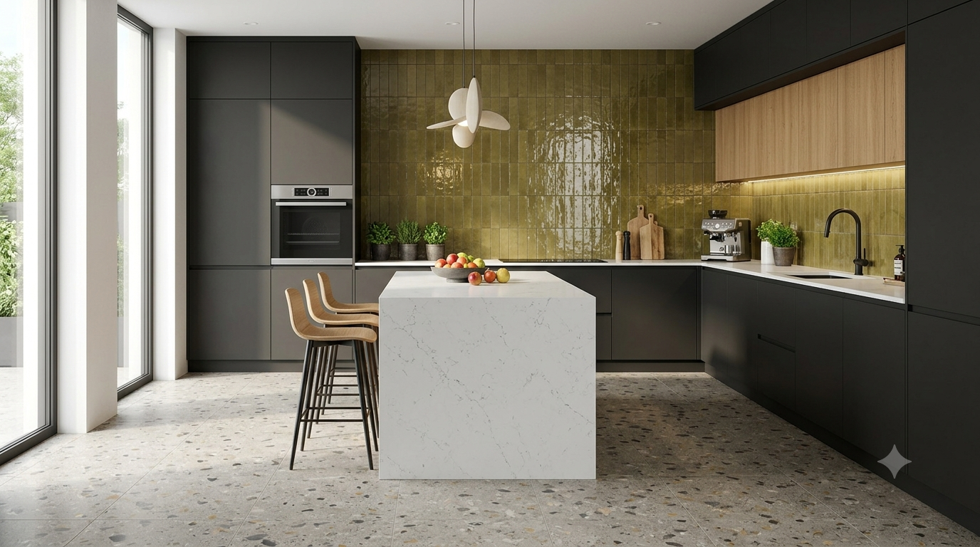 Kitchen with tiles